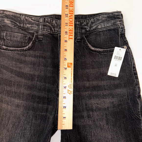 Anthropologie Pilcro women black bermuda hi rise jean shorts raw hem size 26 NWT - Picture 6 of 10